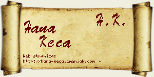 Hana Keča vizit kartica